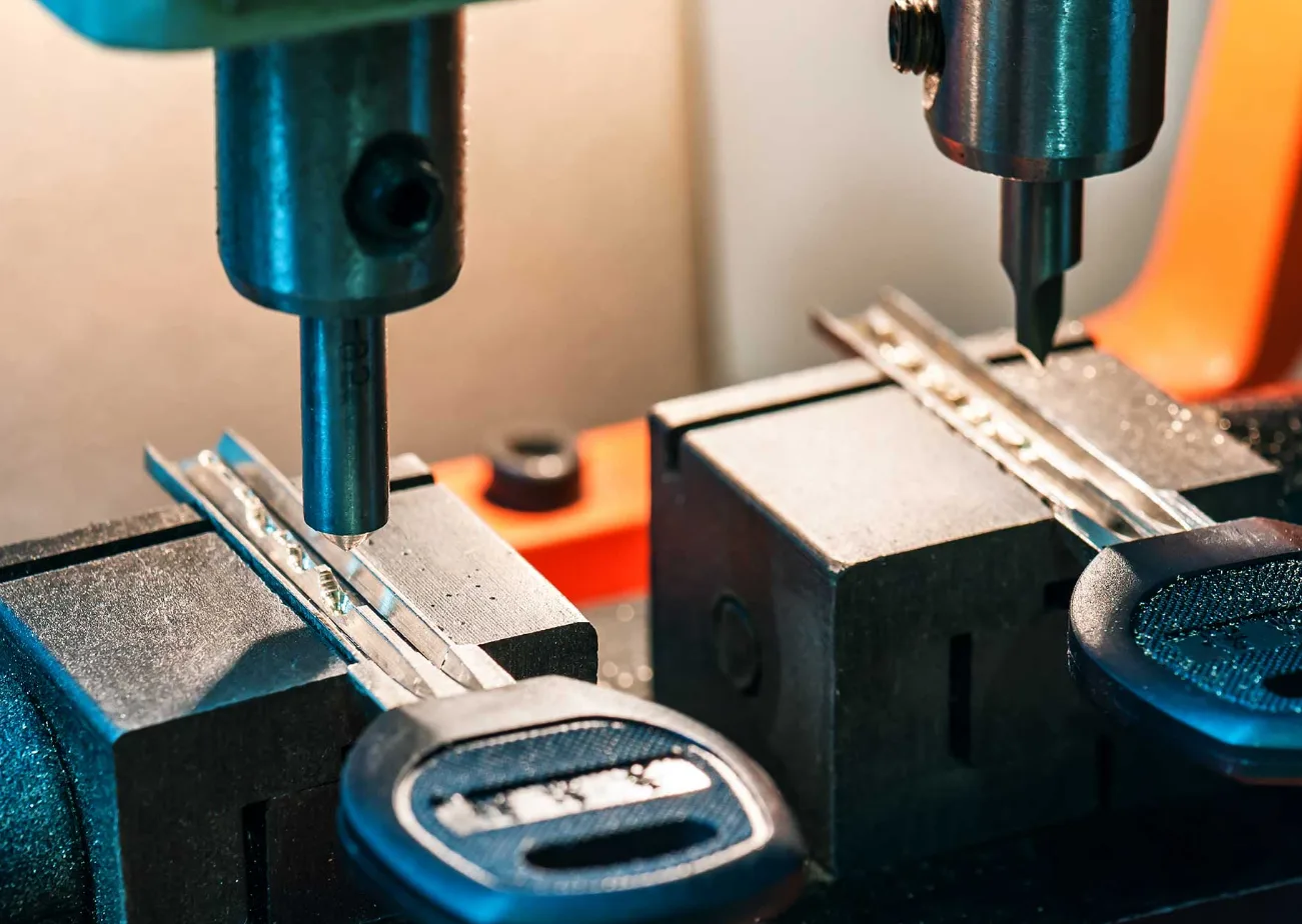 Car key cutting on professional mobile key machine for all vehicle makes by Triton Locksmith