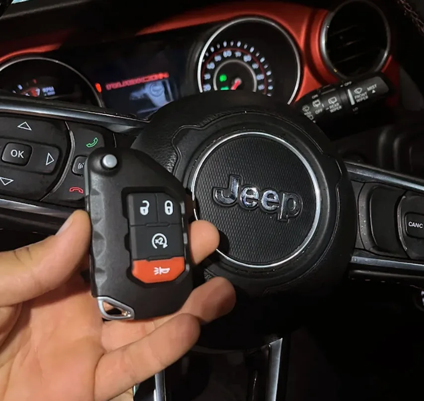 Jeep Wrangler key fob replacement and programming by Triton Locksmith South Florida