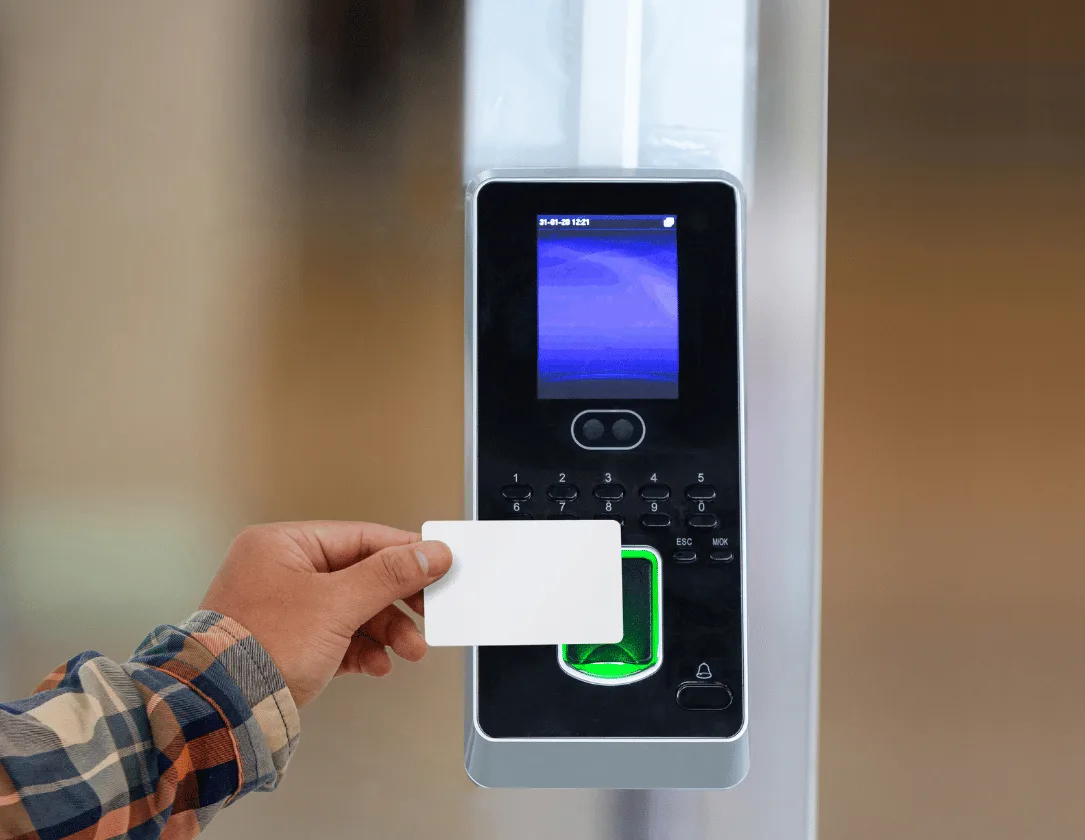 Commercial keypad lock installation on office door by Triton Locksmith in South Florida